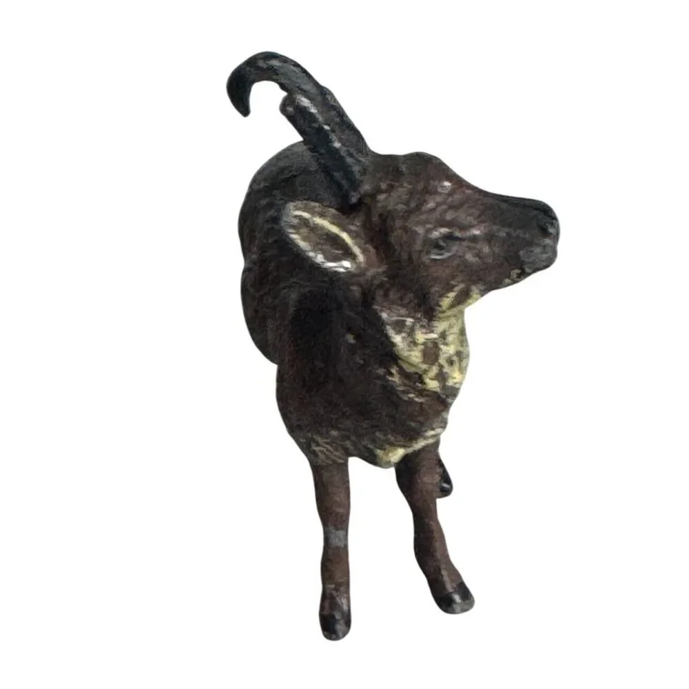 Antique Vienna Bronze Roe Deer Figurine Brown Cold Painted 2 1/4" - Picture 3 of 6